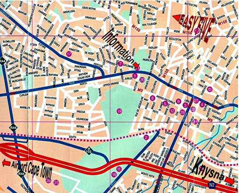 Map Easy Five B&B Guesthouse in Somerset West  Helderberg  Western Cape  Zuid-Afrika