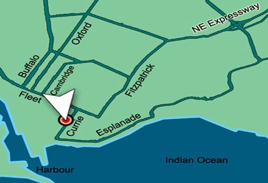 Map Portside Inn in Quigney  East London  Amatole  Eastern Cape  Südafrika