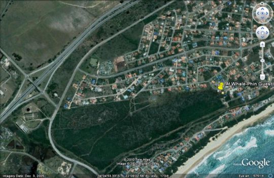 Map Whale-Phin Guest House in Mossel Bay  Garden Route  Western Cape  South Africa