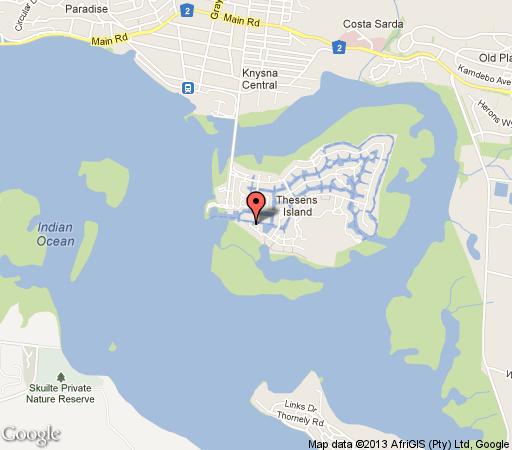 Map Blue Room East in Knysna  Garden Route  Western Cape  Suid-Afrika