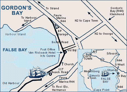 Map Manor on the Bay Loadsheddingfree Guesthouse in Gordon's Bay  Helderberg  Western Cape  South Africa