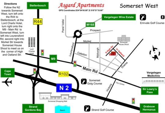 Map Asgard Apartments in Somerset West  Helderberg  Western Cape  South Africa