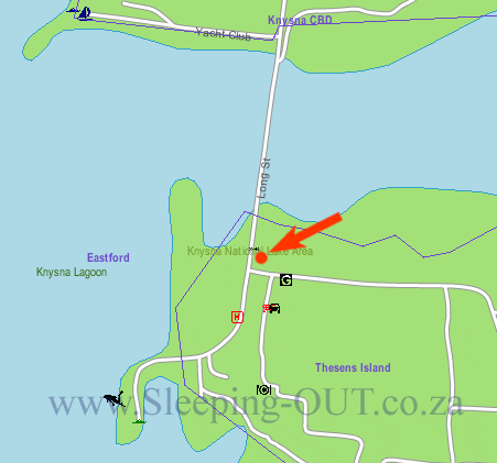 Map Blue Room West in Knysna  Garden Route  Western Cape  Afrique du Sud