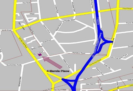 Map The Country Cottage in Bedfordview  Ekurhuleni (East Rand)  Gauteng  Zuid-Afrika