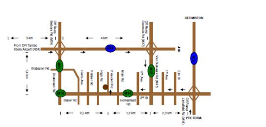 Map President Lodge in Edenvale  Ekurhuleni (East Rand)  Gauteng  Zuid-Afrika