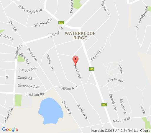 Map Royal Ridge Guest House in Waterkloof Ridge  Pretoria East  Pretoria / Tshwane  Gauteng  South Africa