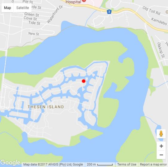 Map Thesen islands in Knysna  Garden Route  Western Cape  South Africa