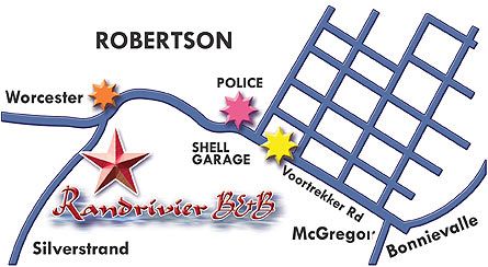 Map Randrivier B&B   in Robertson  Breede River Valley  Western Cape  Suid-Afrika