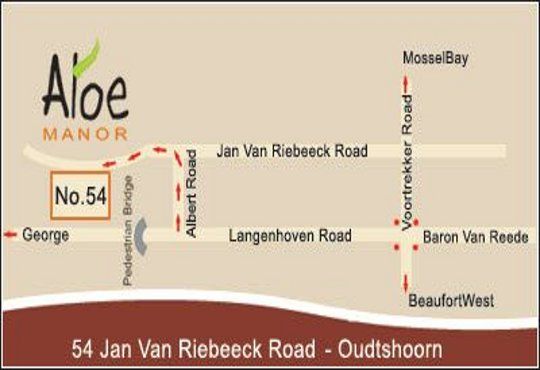 Map Aloe Manor  in Oudtshoorn  Klein Karoo  Western Cape  Zuid-Afrika