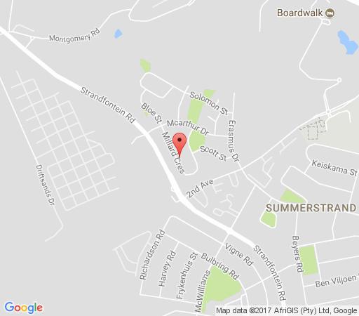 Map Millard Crescent Guest House in Summerstrand  Port Elizabeth / Gqeberha  Cacadu (Sarah Baartman)  Eastern Cape  Suid-Afrika
