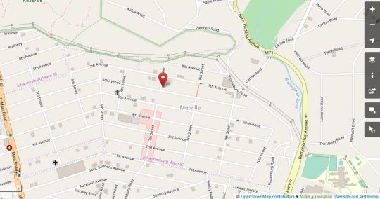 Map 7th Street Guest House in Melville (JHB)  Northcliff/Rosebank  Johannesburg  Gauteng  Zuid-Afrika