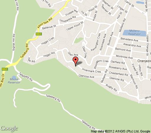 Map Rosedene Guest House in Cape Town CBD  City Bowl  Kaapstad  Western Cape  Suid-Afrika