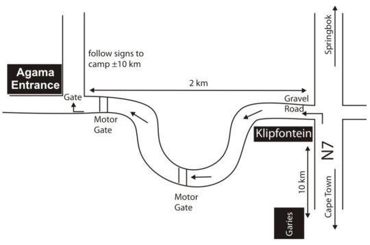 Map Agama Tented Camp in Garies  Namakwaland  Northern Cape  Afrique du Sud