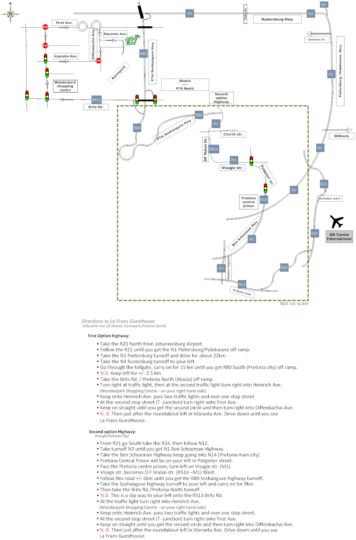 Map La Frans Guesthouse in Akasia Pretoria North Pretoria / Tshwane Gauteng Suid-Afrika