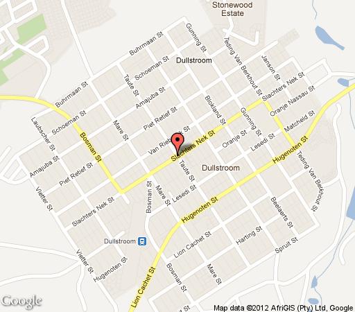Map Highland Rose Country House & Spa in Dullstroom  Highlands  Mpumalanga  South Africa