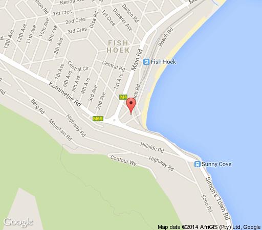 Map Calders Hotel and Conference Centre in Fish Hoek  False Bay  Kapstadt  Western Cape  Südafrika
