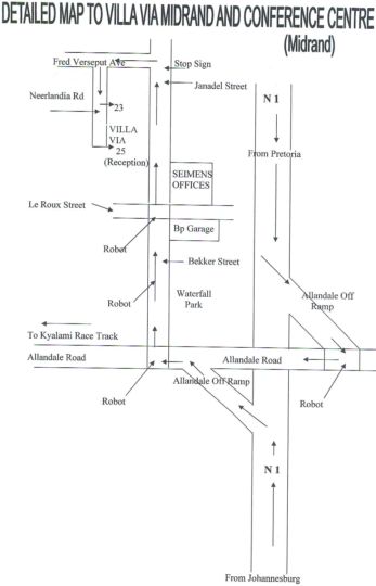 Map Villa Via Midrand in Halfway House  Midrand  Johannesburg  Gauteng  Südafrika