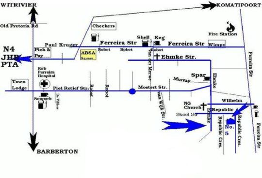 Map The Guest House in Nelspruit  Lowveld  Mpumalanga  Afrique du Sud