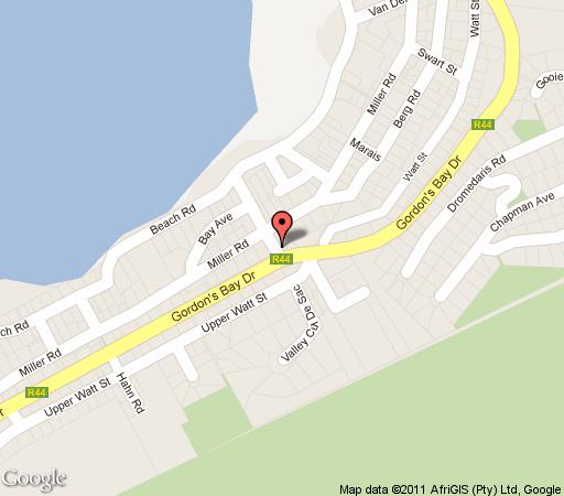 Map Logan\'s Lodge in Gordon's Bay  Helderberg  Western Cape  Suid-Afrika