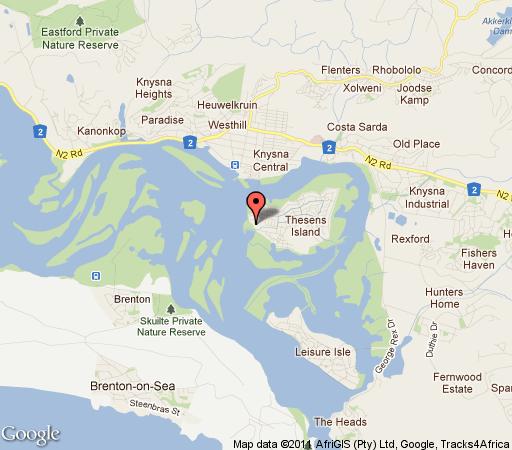 Map Harbour Town Apartments in Knysna  Garden Route  Western Cape  Afrique du Sud