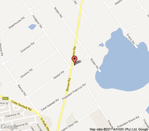 Map Lahani Lodge in Benoni  Ekurhuleni (East Rand)  Gauteng  Suid-Afrika