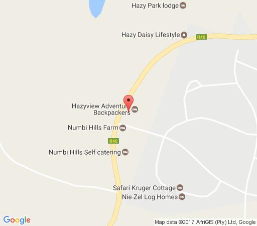 Map Hazyview Adventure Backpackers in Hazyview  The Panorama  Mpumalanga  South Africa
