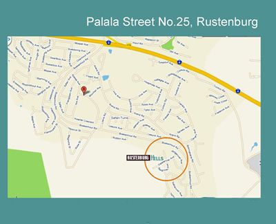 Map Rustenburg Hills in Rustenburg  Bojanala  North West  Südafrika