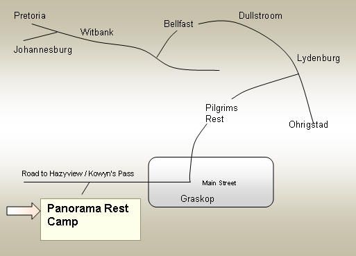 Map Panorama Rest Camp in Graskop  The Panorama  Mpumalanga  South Africa