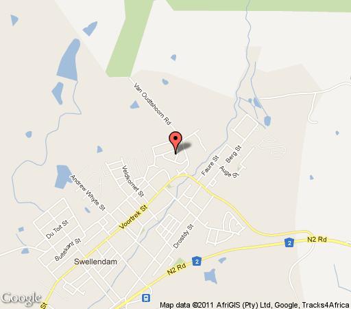 Map Aanhuizen in Swellendam Overberg Western Cape Zuid-Afrika