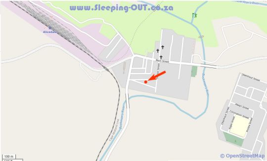 Map Hein\'s Cottage in Alicedale  Cacadu (Sarah Baartman)  Eastern Cape  Zuid-Afrika