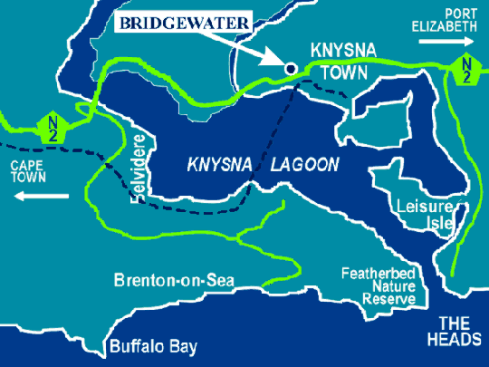 Map Bridgewater Manor in Knysna  Garden Route  Western Cape  South Africa