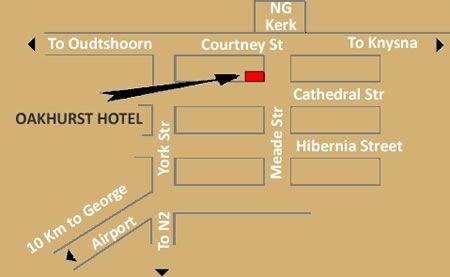 Map Oakhurst Hotel  in George  Garden Route  Western Cape  Afrique du Sud
