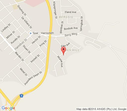 Map Greensleeves Guesthouse in Harrismith  Thabo Mofutsanyana  Free State  Suid-Afrika