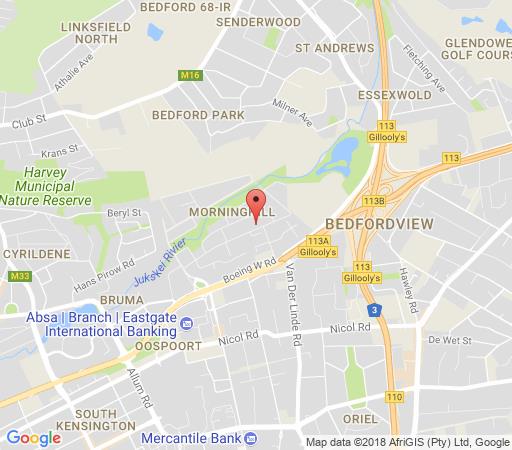 Map The Munday Self Catering Apartments in Bedfordview  Ekurhuleni (East Rand)  Gauteng  Südafrika