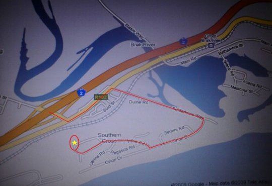 Map At 29 Columba in Great Brak River  Garden Route  Western Cape  Südafrika