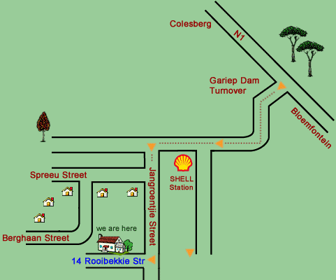 Map Lutas Guesthouse in Gariep Dam  Xhariep (Southern Free State)  Free State  Afrique du Sud