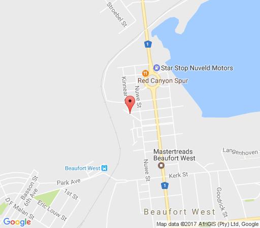 Map Pepper Tree Cottage in Beaufort West  Karoo  Western Cape  Afrique du Sud
