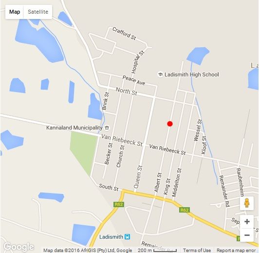 Map Ladismith Mountainview B & B in Ladismith  Klein Karoo  Western Cape  South Africa