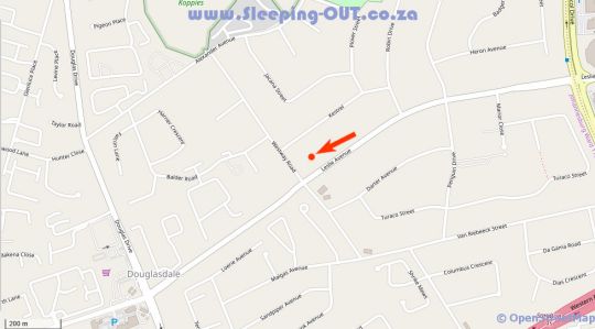 Map Flintstones Guest House Fourways  in Fourways  Sandton  Johannesburg  Gauteng  Südafrika