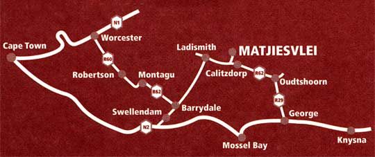 Map River View Cottages in Calitzdorp  Klein Karoo  Western Cape  Zuid-Afrika