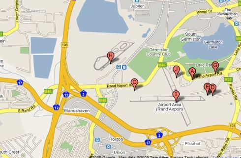 Map Dakota Lodge in Germiston  Ekurhuleni (East Rand)  Gauteng  Afrique du Sud