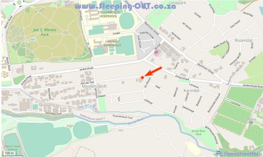 Map 5 Seasons Guest House in Stellenbosch  Cape Winelands  Western Cape  Afrique du Sud
