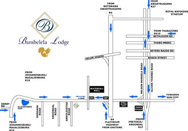 Map Bambelela Lodge in Rustenburg  Bojanala  North West  Zuid-Afrika