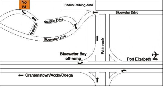 Map Tamapa Lodge  in Bluewater Bay  Port Elizabeth / Gqeberha  Cacadu (Sarah Baartman)  Eastern Cape  Südafrika