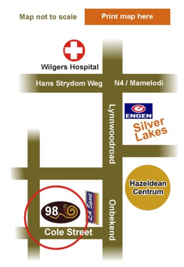 Map Mountain Manor Guest House in Shere  Pretoria East  Pretoria / Tshwane  Gauteng  South Africa