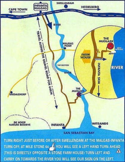 Map Mudlark River Front Lodge in Infanta  Overberg  Western Cape  Suid-Afrika