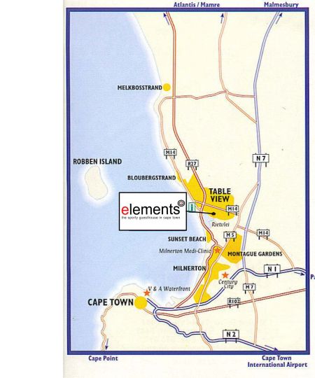 Map Elements in Table View  Blaauwberg  Cape Town  Western Cape  South Africa