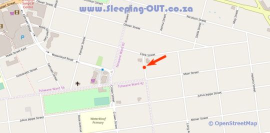 Map 174 Premier Guest House in Waterkloof  Pretoria East  Pretoria / Tshwane  Gauteng  South Africa