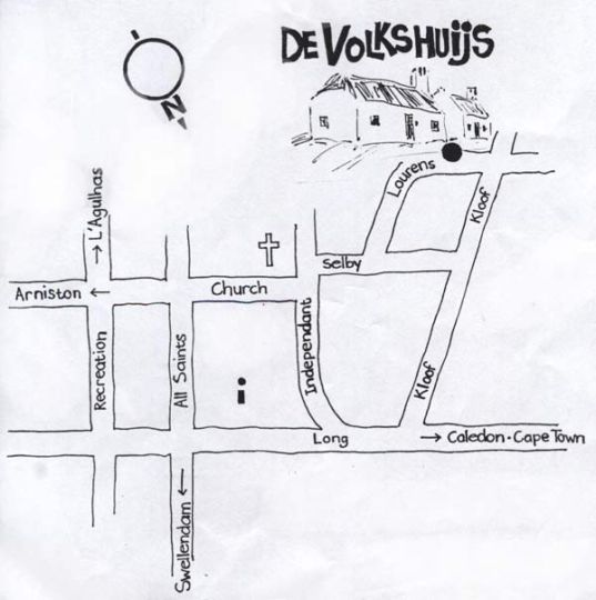Map De Volkshuijs in Bredasdorp  Overberg  Western Cape  Südafrika