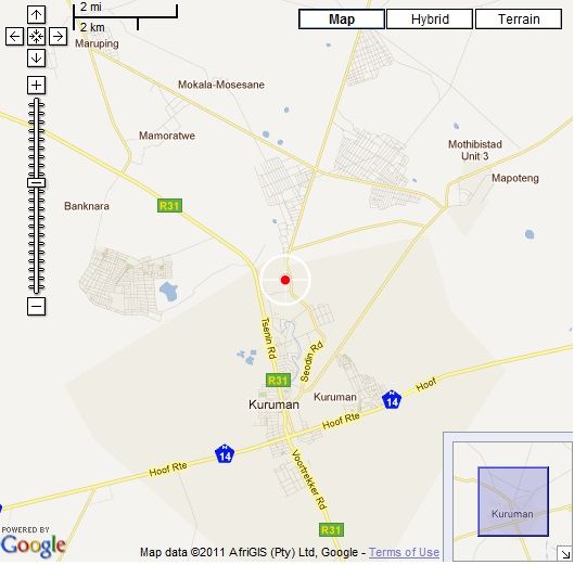 Map Kalahari Hide in Kuruman  Kalahari  Northern Cape  South Africa